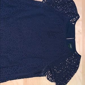 Jcrew lace navy blue short sleeve top.